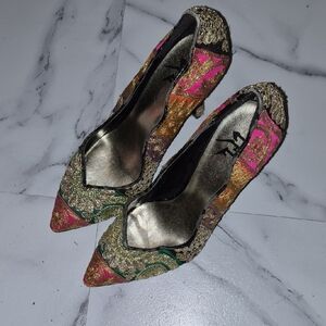 LFL by Lust for Life Multicolor Embroidered Heels